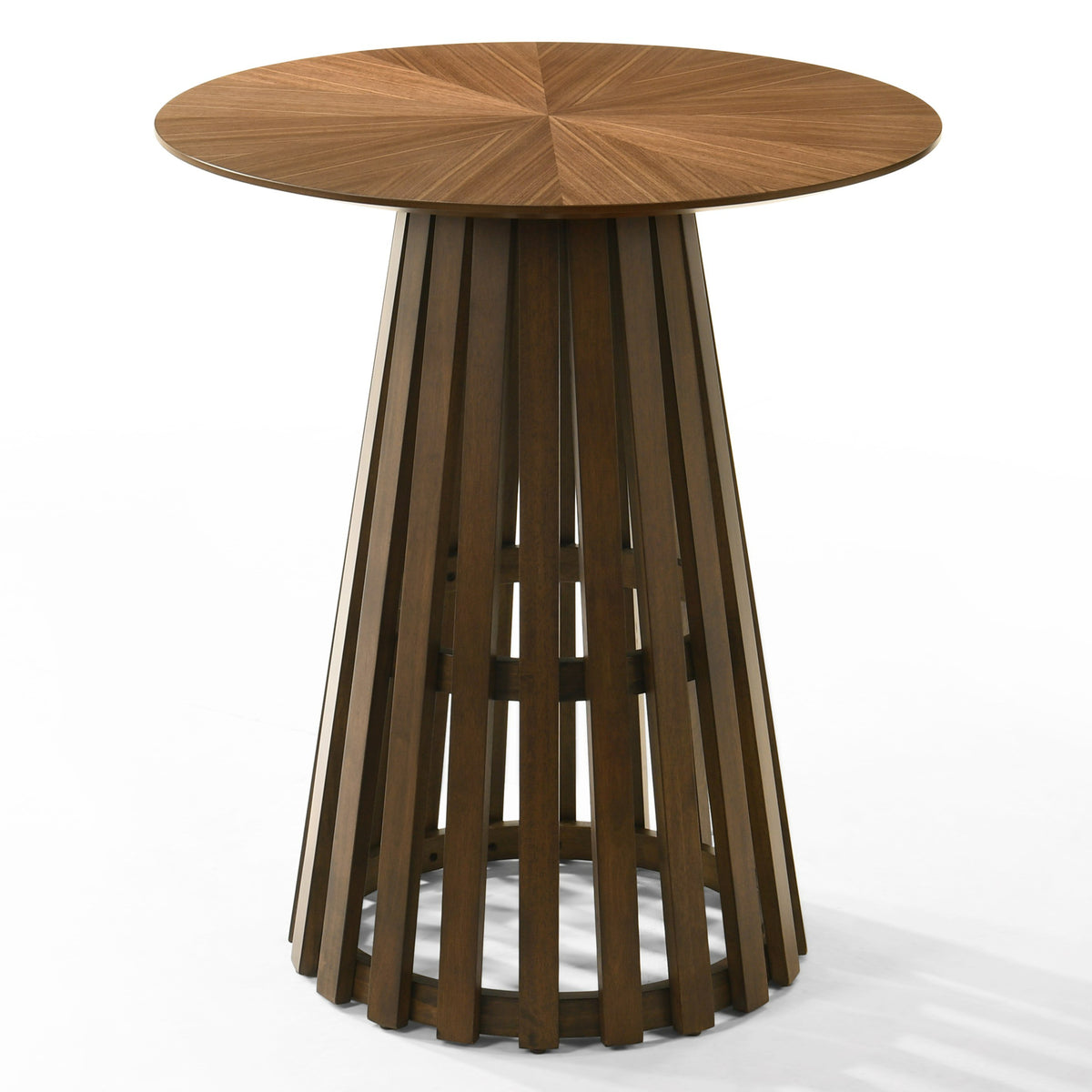 Modrest Weiss Mid Century Modern Walnut Round Bar Table Model VGMA-MIT-5346-BAR-WAL