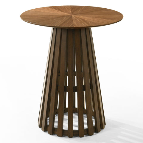 Modrest Weiss Mid Century Modern Walnut Round Bar Table Model VGMA-MIT-5346-BAR-WAL