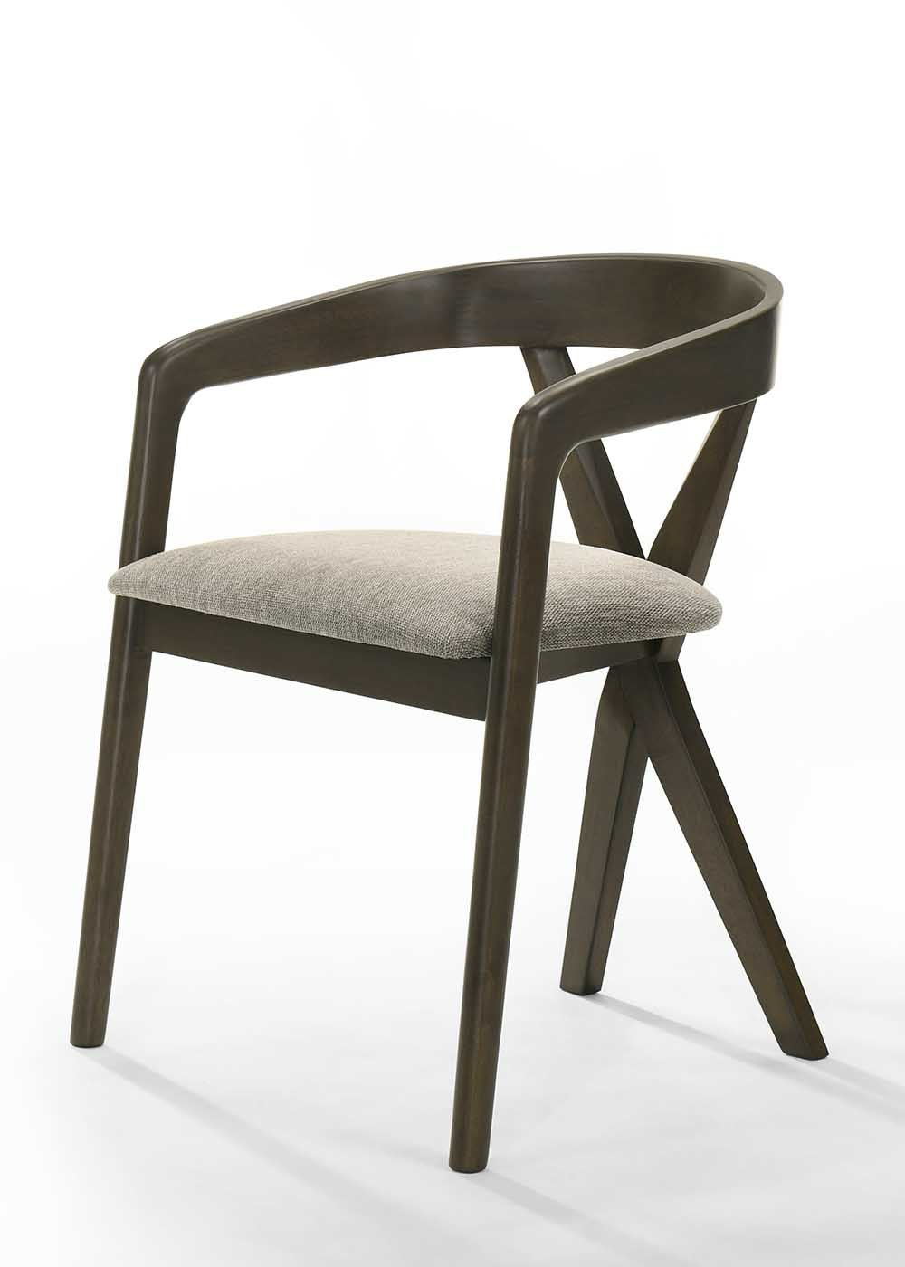 Modrest Weiss Mid Century Modern Light Grey Fabric & Wenge Dining Chair Model VGMA-MI-1181-WNG