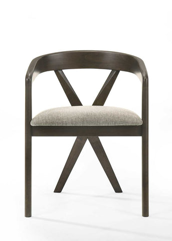 Modrest Weiss Mid Century Modern Light Grey Fabric & Wenge Dining Chair Model VGMA-MI-1181-WNG