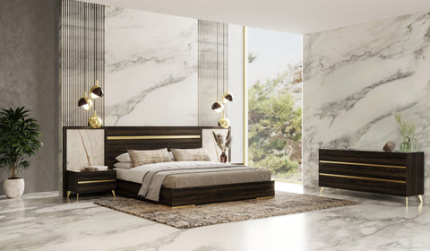 Nova Domus Velondra Modern Eucalypto & Marble 4 Piece Bedroom Set Model VGACVELONDRA-BED-4PCSET