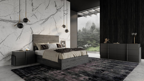 Nova Domus Lucia Italian Modern Matte Grey & Elm Grey 4 Piece Bedroom Set Model VGACLUCIA-4PC-SET