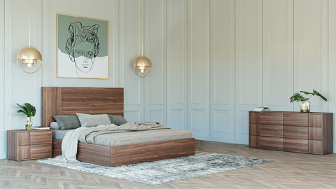 Nova Domus Asus Italian Modern Walnut 4 Piece Bedroom Set Model VGACASUS-4PC-SET-WAL