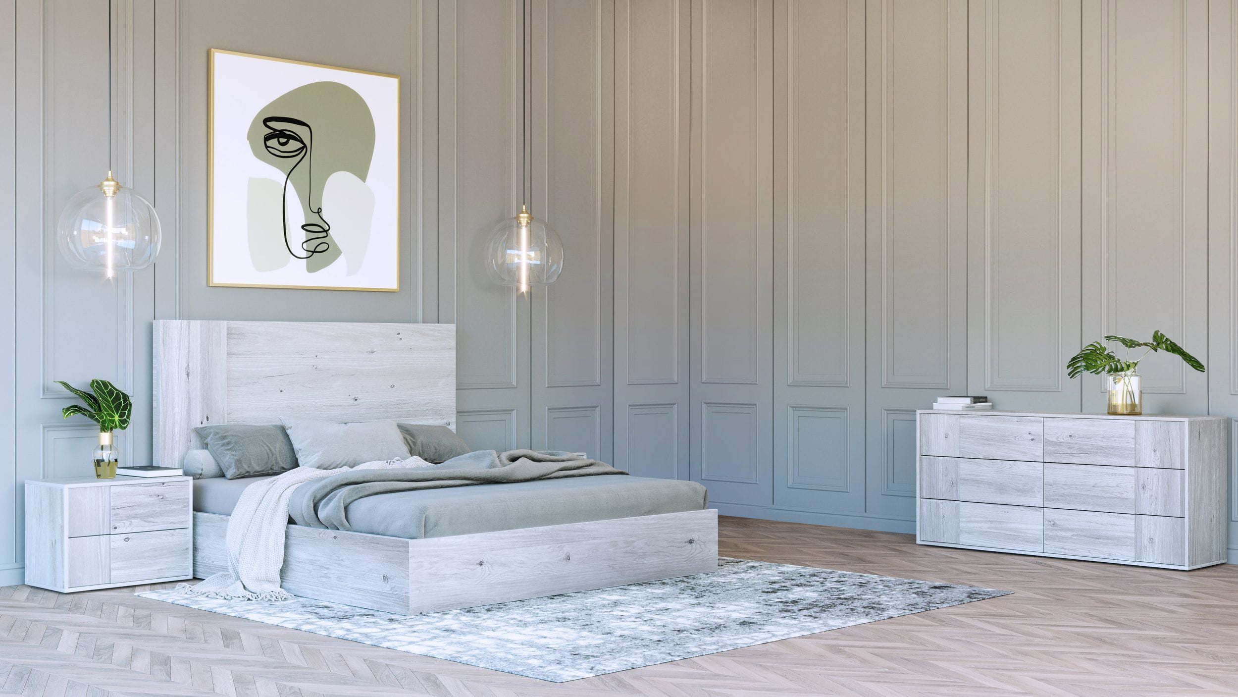 Nova Domus Asus Modern Italian White 4 Piece Bedroom Set Model VGACASUS-WHT-4PC-SET