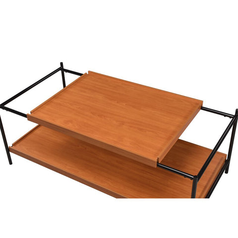 ACME Oaken Honey Oak Black Coffee Table Model 85675