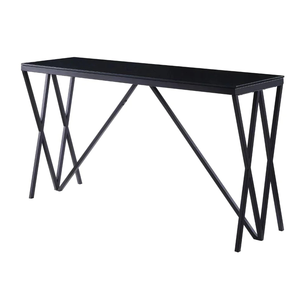 Magenta Black & Glass Accent Table Model 87157 By ACME Furniture