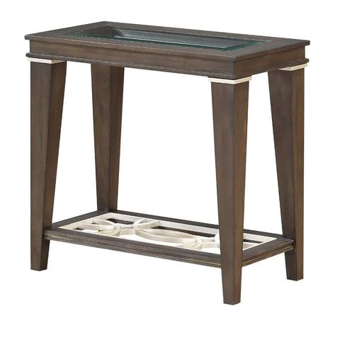 Peregrine Walnut & Glass Accent Table Model 87993 By ACME Furniture