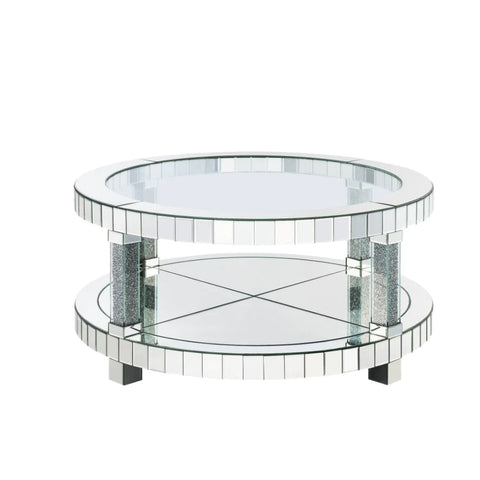 Fafia Mirrored & Faux Gems Coffee Table Model 88025 By ACME Furniture