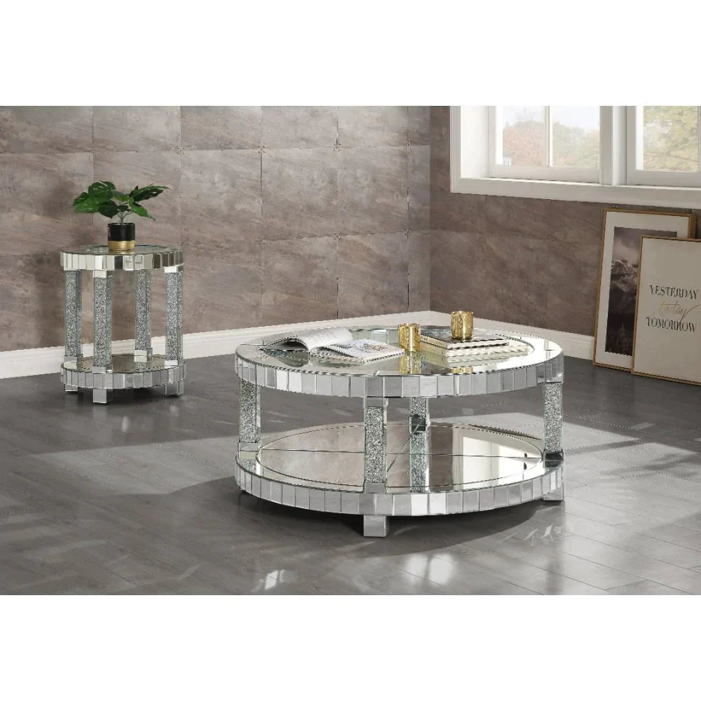Fafia Mirrored & Faux Gems Coffee Table Model 88025 By ACME Furniture