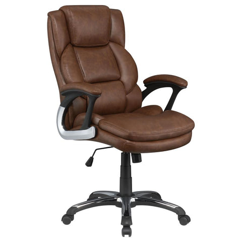 Coaster Nerris Adjustable Height Office Chair with Padded Arm Brown and Black Model 881184