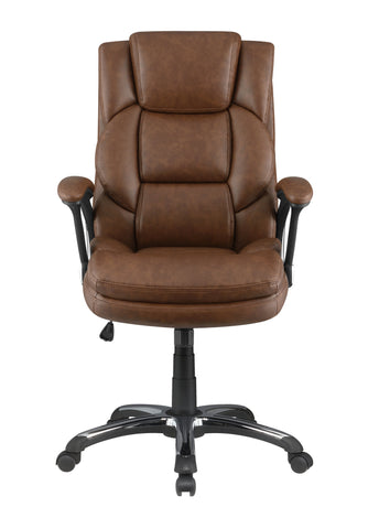 Coaster Nerris Adjustable Height Office Chair with Padded Arm Brown and Black Model 881184