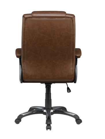 Coaster Nerris Adjustable Height Office Chair with Padded Arm Brown and Black Model 881184