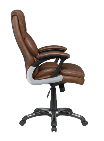 Coaster Nerris Adjustable Height Office Chair with Padded Arm Brown and Black Model 881184