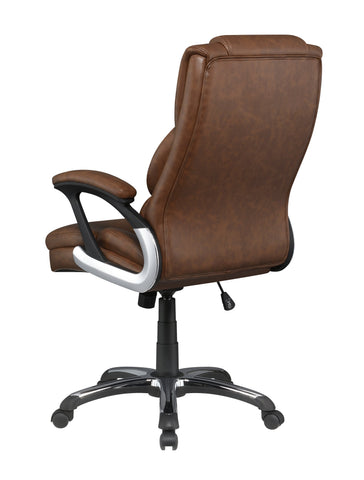 Coaster Nerris Adjustable Height Office Chair with Padded Arm Brown and Black Model 881184