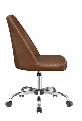 Coaster Althea Upholstered Tufted Back Office Chair Brown and Chrome Model 881197