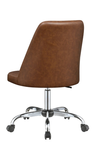 Coaster Althea Upholstered Tufted Back Office Chair Brown and Chrome Model 881197