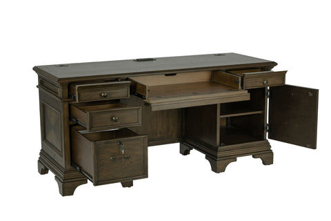 Coaster Hartshill Credenza with Power Outlet Burnished Oak Model 881282