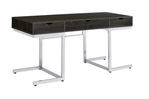 Coaster Noorvik 3-drawer Writing Desk Dark Oak and Chrome Model 881571