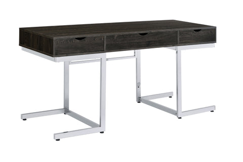 Coaster Noorvik 3-drawer Writing Desk Dark Oak and Chrome Model 881571