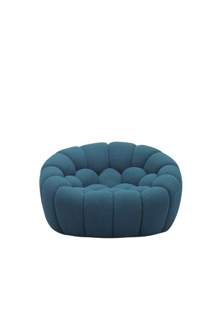 Divani Casa Yolonda Modern Curved Dark Teal Fabric Sofa Set