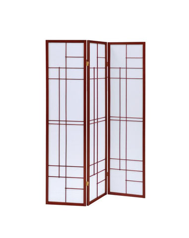 Coaster Katerina 3-panel Folding Floor Screen White and Cherry Model 900110
