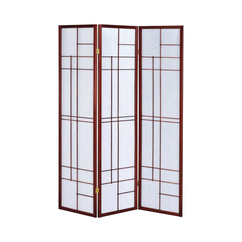 Coaster Katerina 3-panel Folding Floor Screen White and Cherry Model 900110
