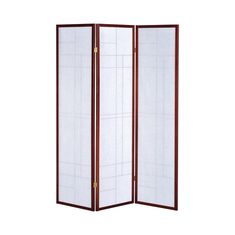 Coaster Katerina 3-panel Folding Floor Screen White and Cherry Model 900110