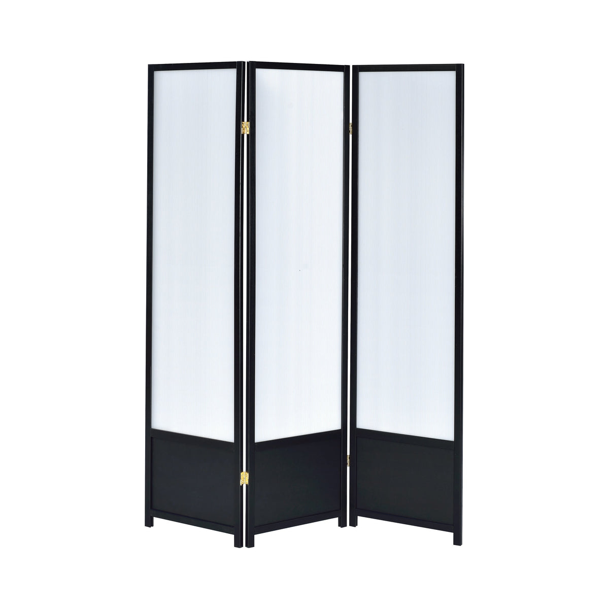 Coaster Calix 3-panel Folding Floor Screen Translucent and Black Model 900120