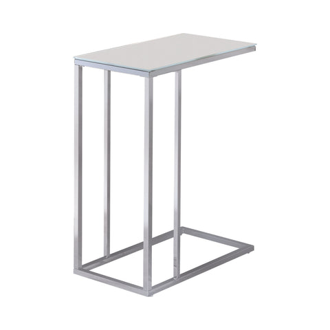 Coaster Stella Glass Top Accent Table Chrome and White Model 900250