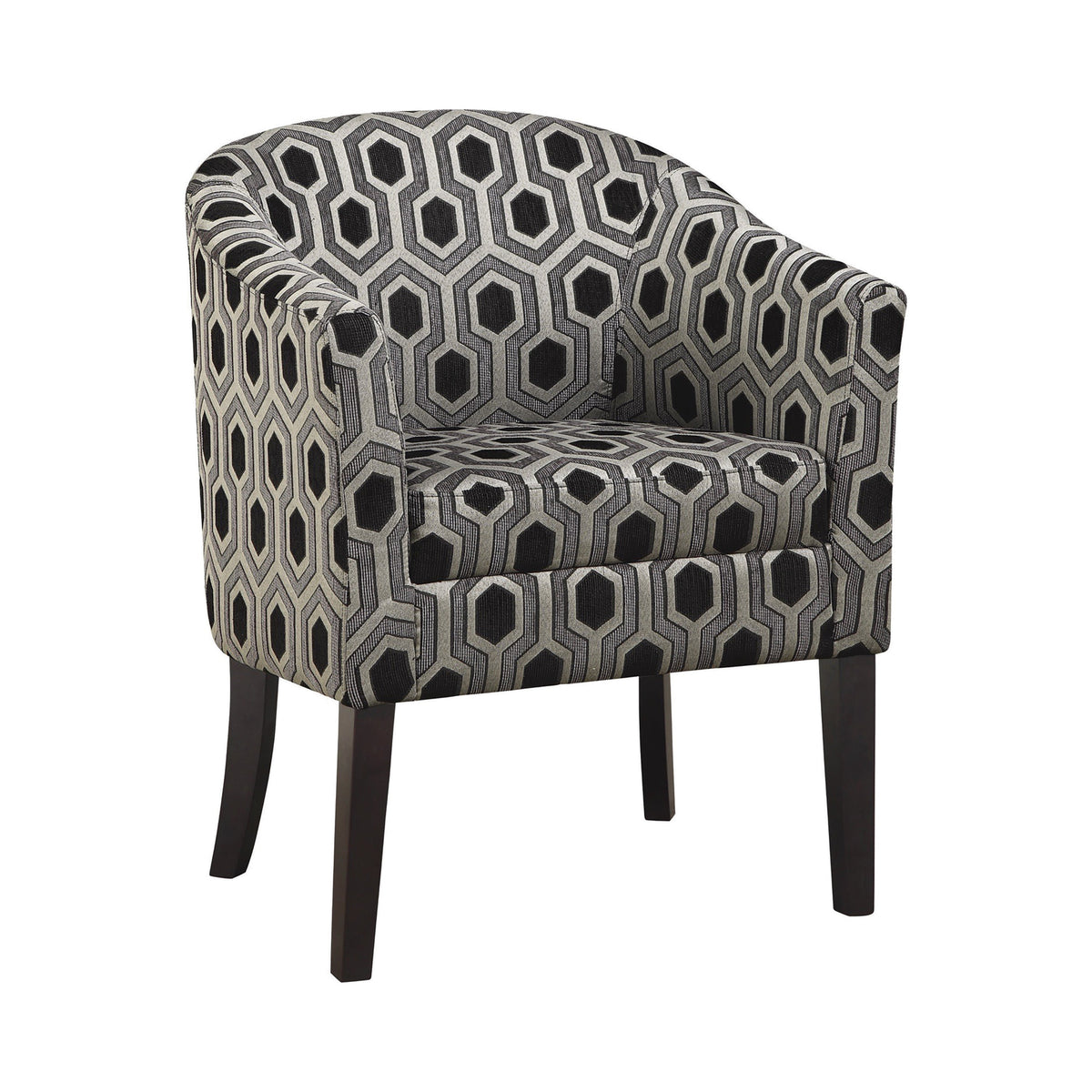 Coaster Jansen Hexagon Patterned Accent Chair Grey and Black Model 900435