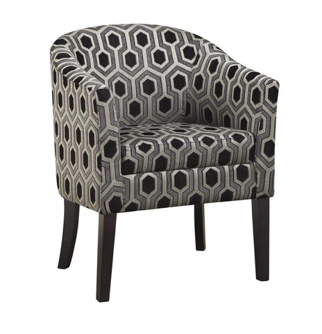 Coaster Jansen Hexagon Patterned Accent Chair Grey and Black Model 900435
