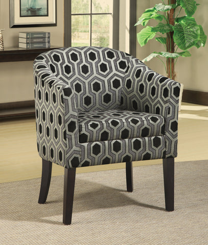 Coaster Jansen Hexagon Patterned Accent Chair Grey and Black Model 900435