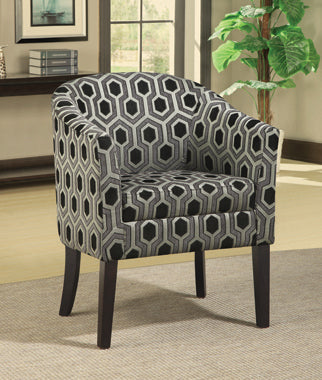 Coaster Jansen Hexagon Patterned Accent Chair Grey and Black Model 900435