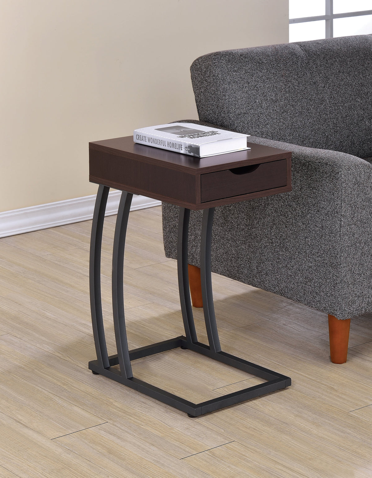 Coaster Troy Accent Table with Power Outlet Cappuccino Model 900578