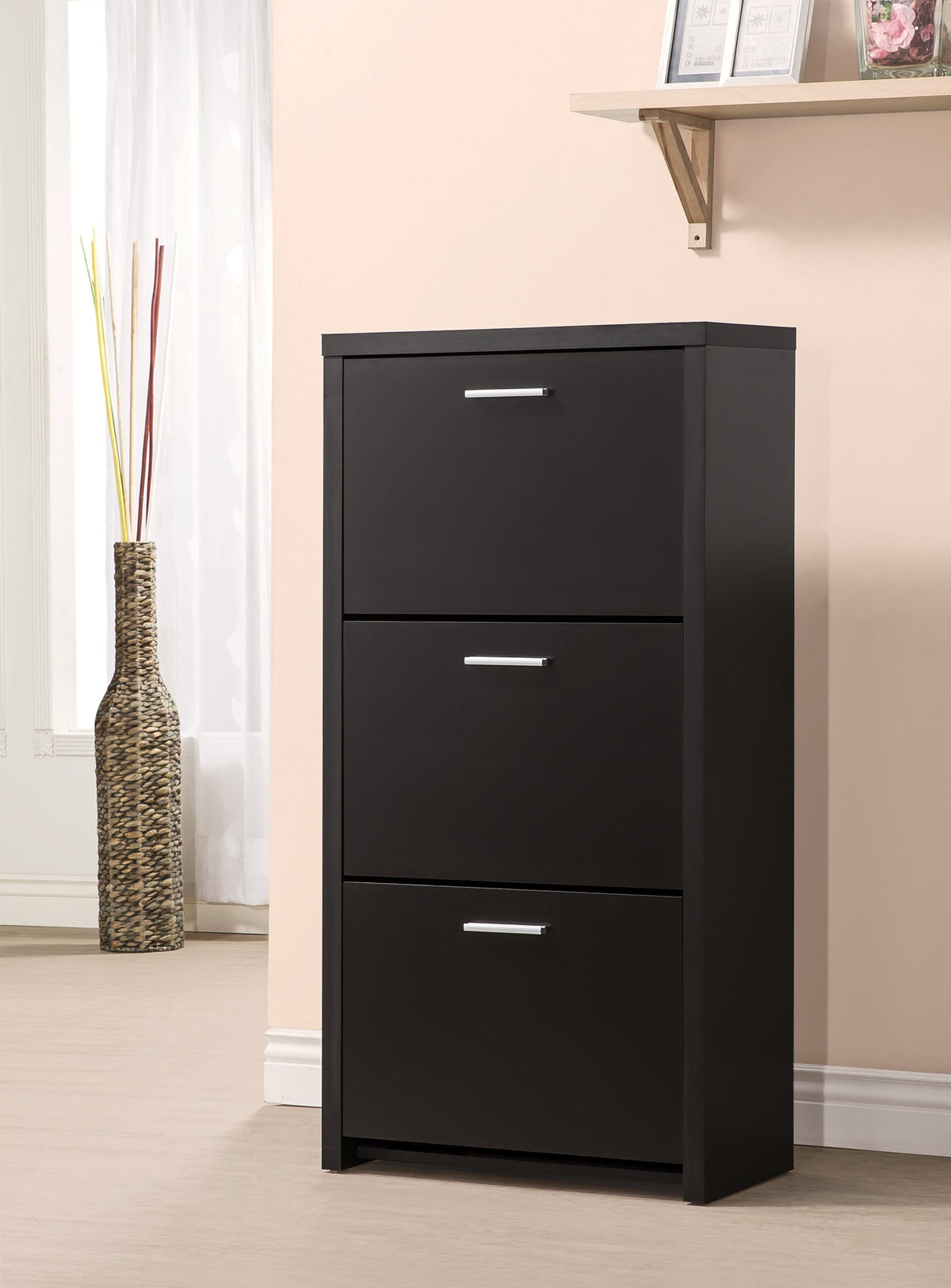 Coaster Vivian 3-drawer Shoe Cabinet Black Model 900604