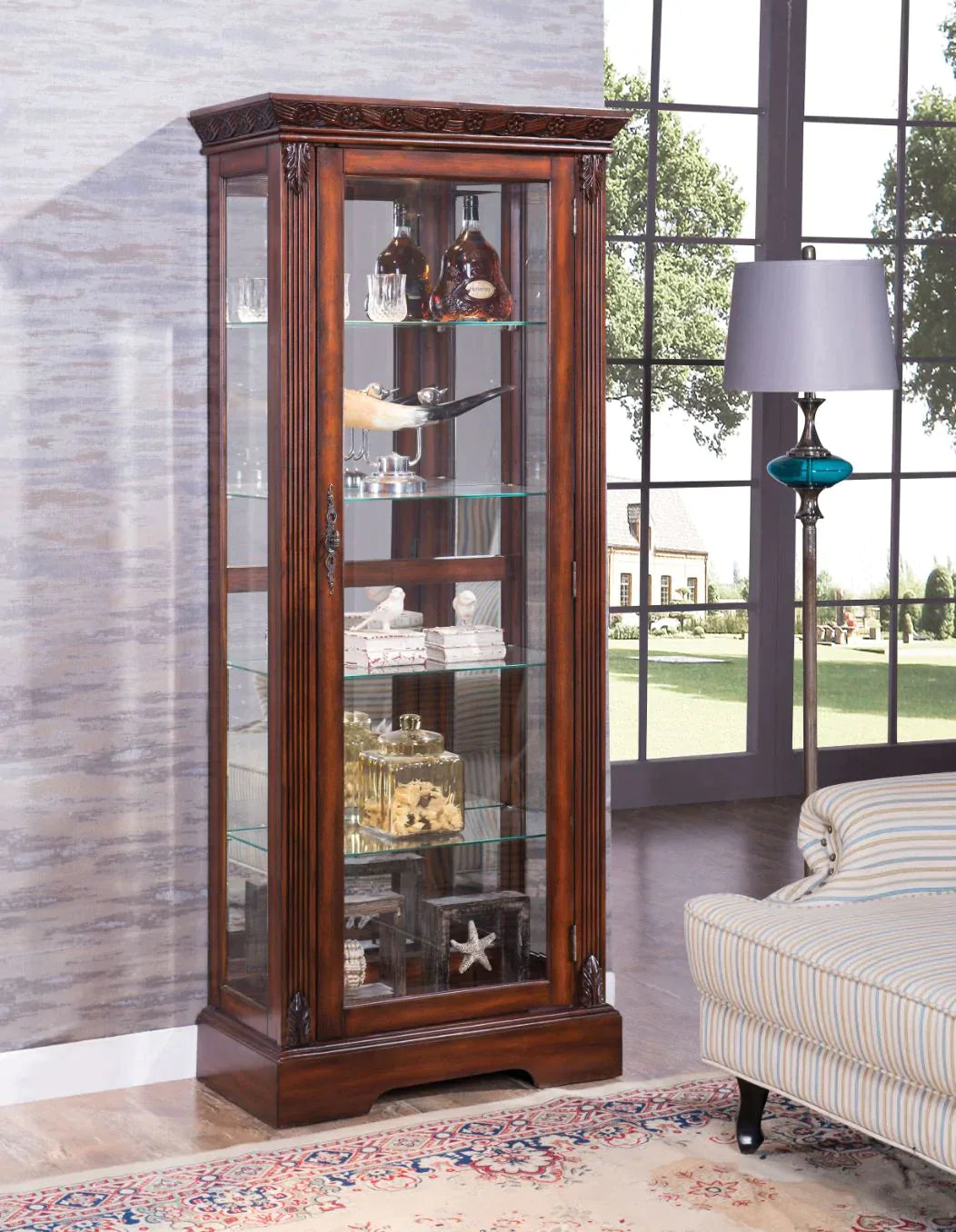 Addy Cherry Curio Model 90062 By ACME Furniture