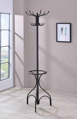 Coaster Kiefer Coat Rack with 12 Hooks Black Model 900821