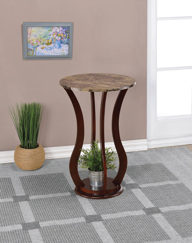 Coaster Elton Round Marble Top Accent Table Brown Model 900926