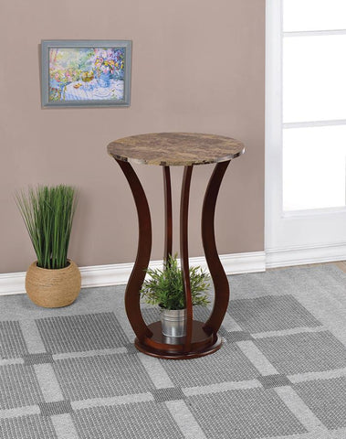 Coaster Elton Round Marble Top Accent Table Brown Model 900926