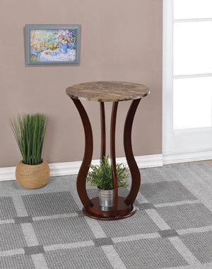 Coaster Elton Round Marble Top Accent Table Brown Model 900926