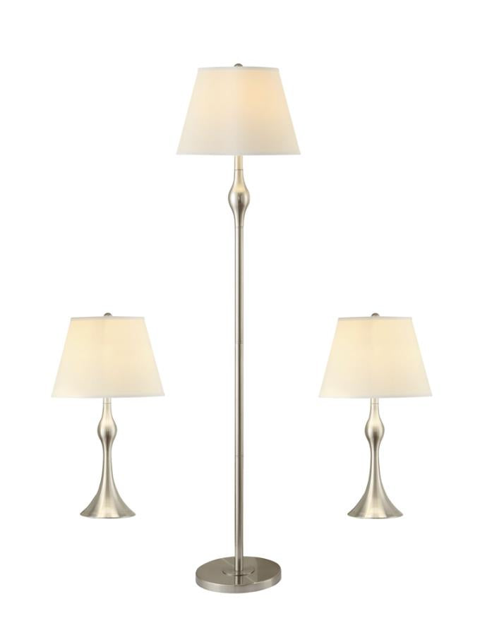 Coaster Griffin 3-piece Slender Lamp Set Brushed Nickel Model 901235