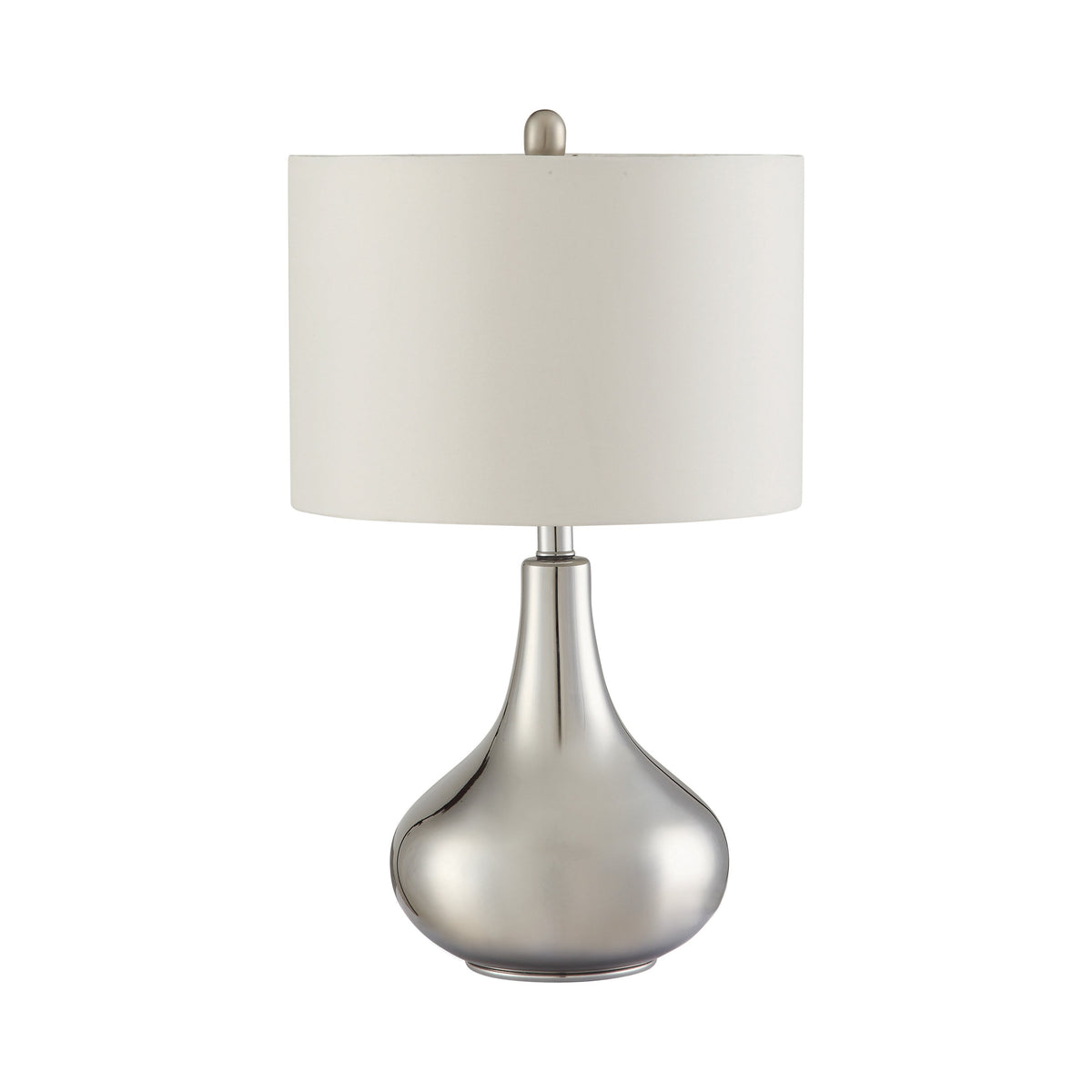 Coaster Junko Drum Shade Table Lamp Chrome and White Model 901525