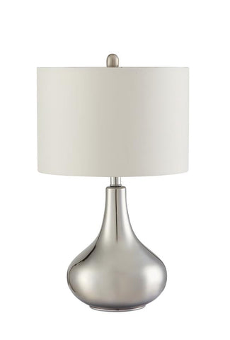 Coaster Junko Drum Shade Table Lamp Chrome and White Model 901525
