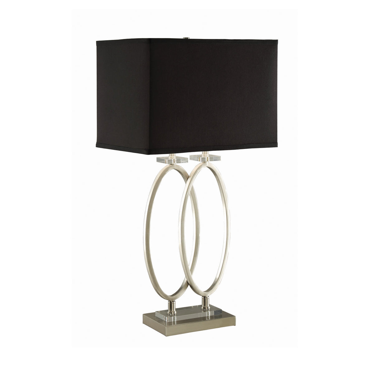 Coaster Izuku Rectangular Shade Table Lamp Black and Brushed Nickel Model 901662