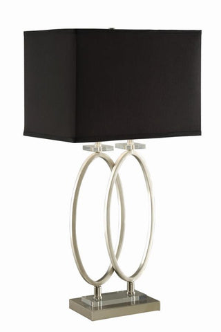 Coaster Izuku Rectangular Shade Table Lamp Black and Brushed Nickel Model 901662