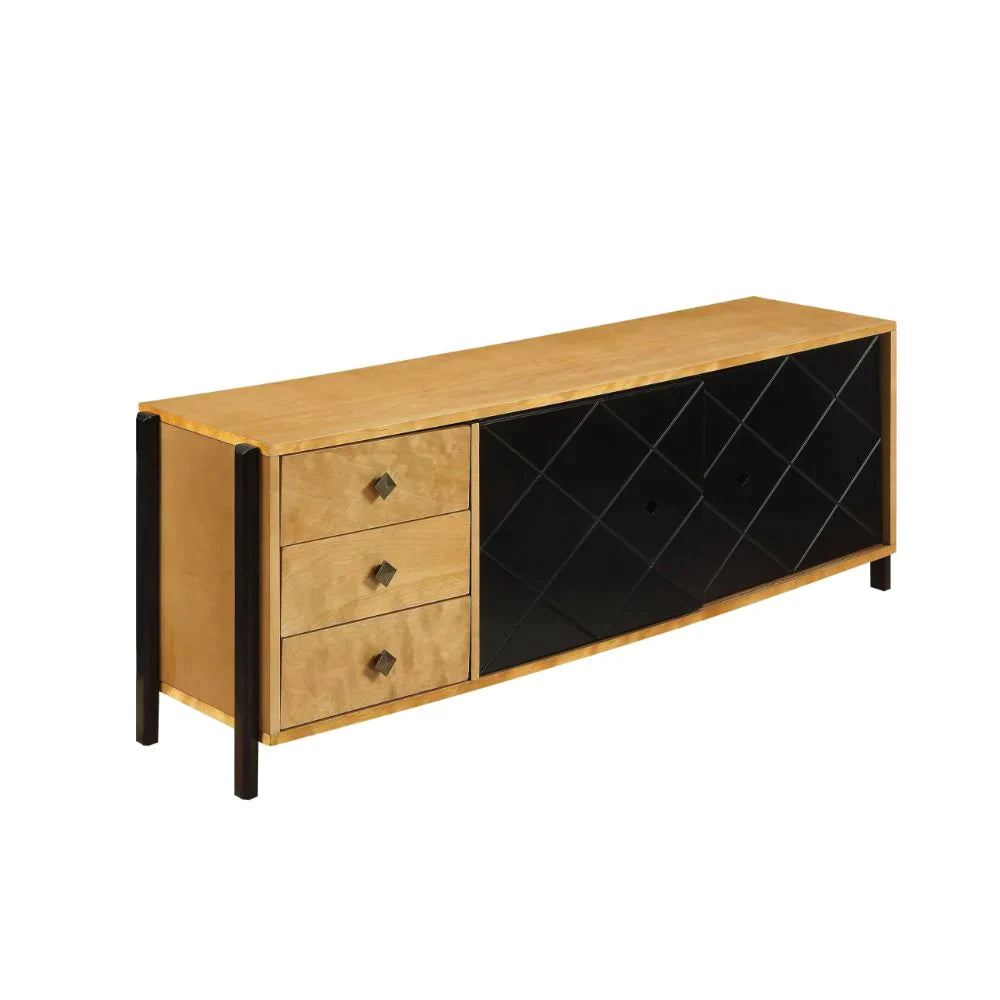 Honna Natural & Black TV Stand Model 90175 By ACME Furniture