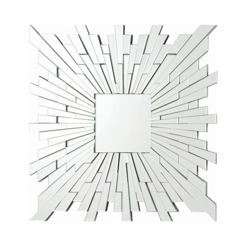 Coaster Brantley Square Sunburst Wall Mirror Silver Model 901785