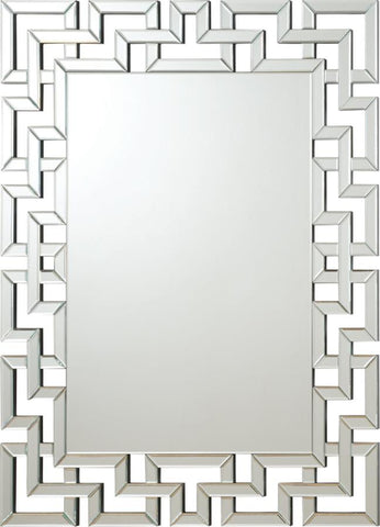 Coaster Forman Interlocking Greek Frameless Wall Mirror Silver Model 901786