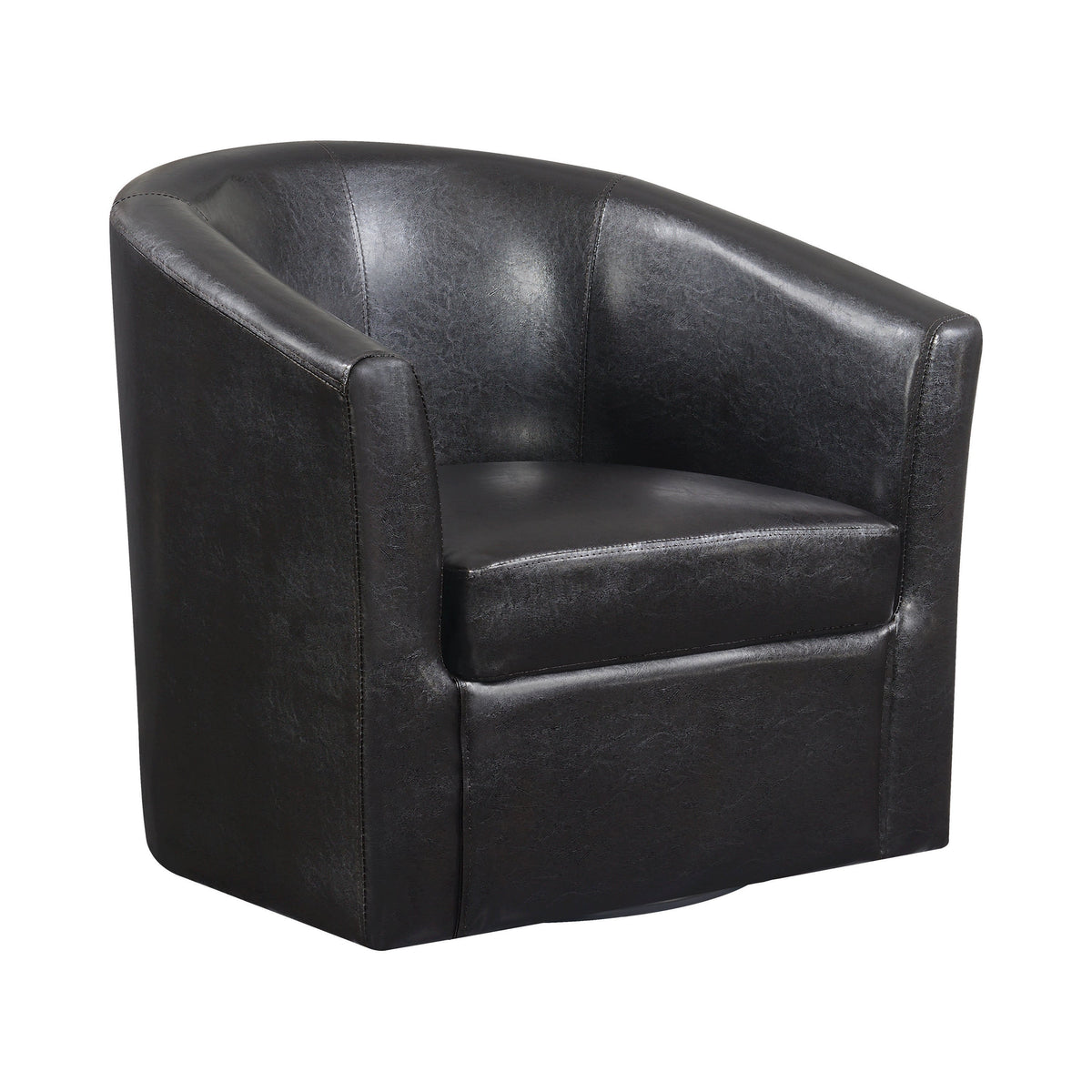 Coaster Turner Upholstery Sloped Arm Accent Swivel Chair Dark Brown Model 902098