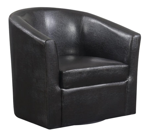 Coaster Turner Upholstery Sloped Arm Accent Swivel Chair Dark Brown Model 902098